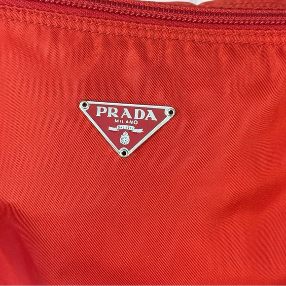 PRADA Necessaire Tessuto Vela Nylon Cosmetic Pouch Set in Rosso Red NWT COA - Picture 3 of 12